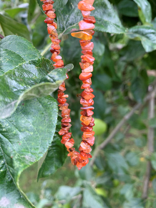 Orange agate chip necklace