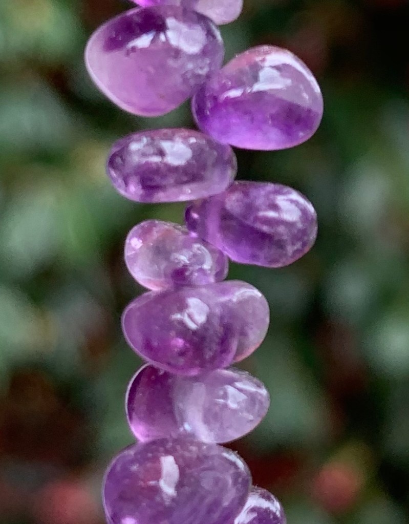 Amethyst drop bead necklace