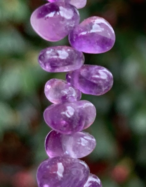 Amethyst drop bead necklace